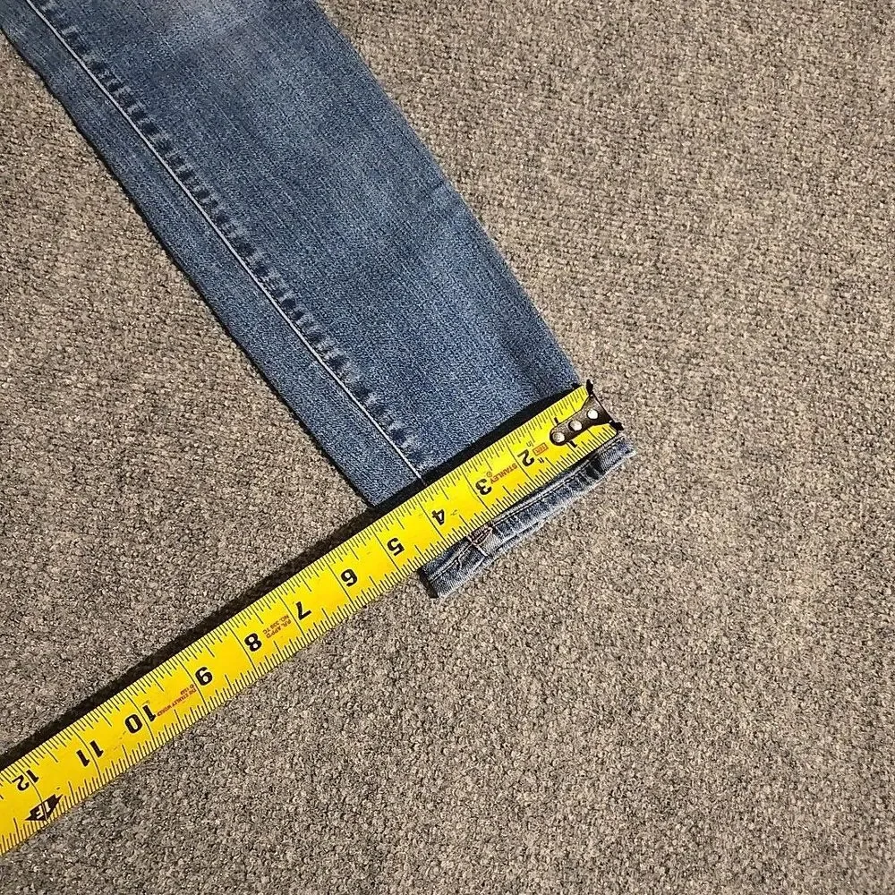 J. CREW Jeans Women’s Size 29 Blue Stretch Straight Distressed Pockets Zip
